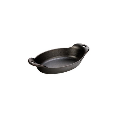 Oval SERVING Pan in Anti-rust Cast Iron - Dimensions: 24.3 x 13.6 x 5.5 cm